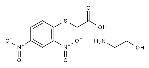 ((2,4-Dinitrophenyl)thio)acetic acid 2-aminoethanol (1:1) Structure