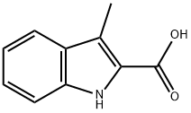 3-甲基-1H-吲哚-2-羧酸 结构式