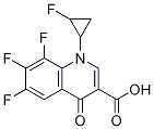 3-Quinolinecarboxylic acid, 6,7,8-trifluoro-1-(2-fluorocyclopropyl)-1,4-dihydro-4-oxo- 化学構造式