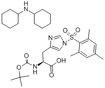 NΑ-BOC-N(IM)-(均三甲苯-2-磺酰基)-L-组氨酸 二环己基铵盐, 105931-56-4, 结构式