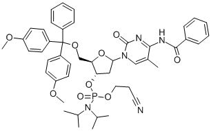 5'-O-(4,4'-DIMETHOXYTRITYL)-5-METHYL-N4-BENZOYL-2'-DEOXYCYTIDINE-3'-(2-CYANOETHYL-N,N-DIISOPROPYL)PHOSPHORAMIDITE Struktur