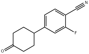 2-フルオロ-4-(4-オキソシクロヘキシル)ベンゾニトリル 化学構造式