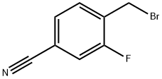 4-(ブロモメチル)-3-フルオロベンゾニトリル 化学構造式
