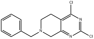 7-ベンジル-2,4-ジクロロ-5,6,7,8-テトラヒドロピリド[3,4-D]ピリミジン 化学構造式