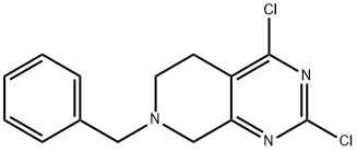 Pyrido[3,4-d]pyrimidine, 2,4-dichloro-5,6,7,8-tetrahydro-7-(phenylmethyl)- Struktur