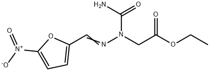 2-[1-Carbamoyl-2-(5-nitrofurfurylidene)hydrazino]acetic acid ethyl ester, 10598-87-5, 结构式