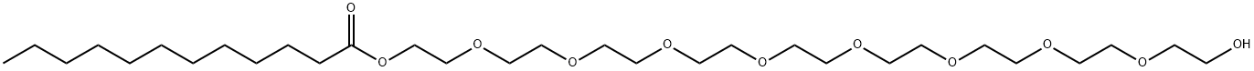 ドデカン酸26-ヒドロキシ-3,6,9,12,15,18,21,24-オクタオキサヘキサコサン-1-イル 化学構造式