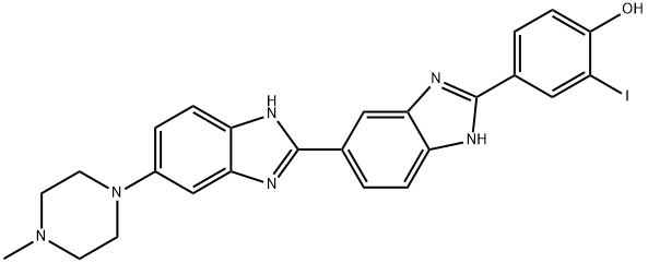 2-(2-(3-iodo-4-hydroxyphenyl)-6-benzimidazolyl)-6-(1-methyl-4-piperazyl)benzimidazole Struktur