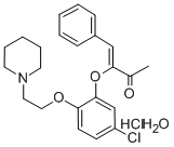 (Z)-3-(5-Chloro-2-(2-piperidinoethoxy)phenoxy)-4-phenyl-3-buten-2-one  hydrochloride hydrate Struktur
