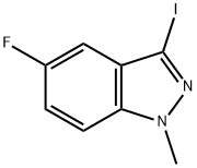 5-フルオロ-3-ヨード-1-メチル-1H-インダゾール 化学構造式