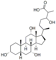 (3a,5b,7a,12a)- 3,7,12,24-tetrahydroxy-cholestan-26-oic acid Struktur