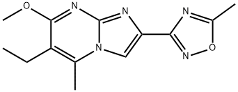 6-エチル-7-メトキシ-5-メチル-2-(3-メチル-1,2,4-オキサジアゾール-5-イル)イミダゾ[1,2-a]ピリミジン 化学構造式