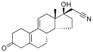 (17α)-17-Hydroxy-3-oxo-19-norpregna-5(10),9(11)-diene-21-nitrile 化学構造式