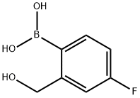 4-フルオロ-2-(ヒドロキシメチル)フェニルボロン酸 化学構造式