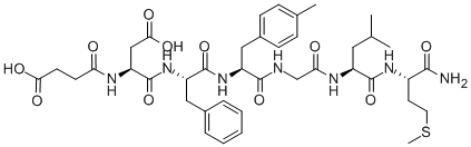 Suc-L-Asp-L-Phe-N-メチル-L-Phe-Gly-L-Leu-L-Met-NH2 化学構造式