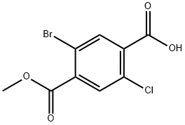 5-溴-2-氯-4-(甲氧基羰基)苯甲酸, 1061314-04-2, 结构式