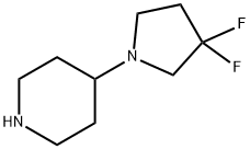 4-(3,3-ジフルオロピロリジン-1-イル)ピペリジン 化学構造式