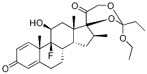 (11BETA,16BETA)-17,21-[(1-乙氧基丙基亚基)二(氧基)]-9-氟-11-羟基-16-甲基孕甾-1,4-二烯-3,20-二酮 结构式