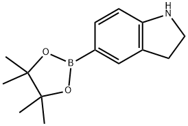 5-(4,4,5,5-テトラメチル-1,3,2-ジオキサボロラン-2-イル)インドリン 化学構造式