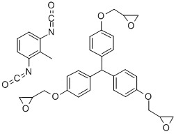 TRIPHENYLOLMETHANE TRIGLYCIDYL ETHER 2,6-TOLYLENE DIISOCYANATE ADDUCT Structure