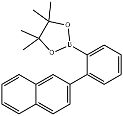 4,4,5,5-四甲基-2-(2-(萘-2-基)苯基)-1,3,2-二氧杂环戊硼烷 结构式
