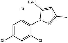 5-アミノ-3-メチル-1-(2,4,6-トリクロロフェニル)ピラゾール 化学構造式