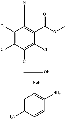 Benzoic acid, 2,3,4,5-tetrachloro-6-cyano-, methyl ester, reaction products with p-phenylenediamine and sodium methoxide 化学構造式