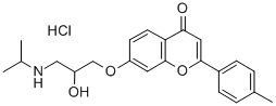 [4'-メチル-7-[2-ヒドロキシ-3-(イソプロピルアミノ)プロポキシ]フラボン]·塩酸塩 化学構造式
