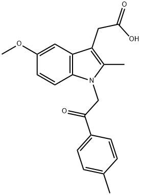 1-(4-Methylphenacyl)-2-methyl-5-methoxyindol-3-ylacetic acid 结构式