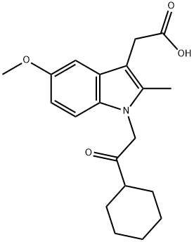 1-(2-Cyclohexyl-2-oxoethyl)-5-methoxy-2-methyl-1H-indole-3-acetic acid Structure