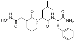 N-[2-(2-ヒドロキシアミノ-2-オキソエチル)-4-メチル-1-オキソペンチル]-L-Leu-L-Phe-NH2 化学構造式