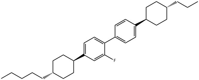 2-フルオロ-4-(trans-4-ペンチルシクロヘキシル)-4'-(trans-4-プロピルシクロヘキシル)ビフェニル 化学構造式