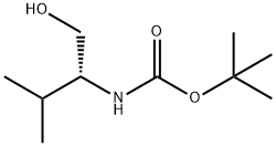 (R)-(+)-2-(BOC-アミノ)-3-メチル-1-ブタノール 化学構造式