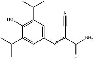 2-Propenamide, 2-cyano-3-(4-hydroxy-3,5-bis(1-methylethyl)phenyl)- Struktur