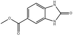 2-オキソ-2,3-ジヒドロ-1H-1,3-ベンズイミダゾール-5-カルボン酸メチル 化学構造式