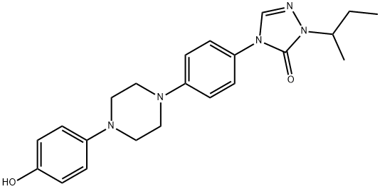 2,4-二氢-4-[[4-(4-羟基苯基)-1-哌嗪基]苯基]-2-(1-甲基丙基)-3H-1,2,4-三氮唑-3-酮,106461-41-0,结构式