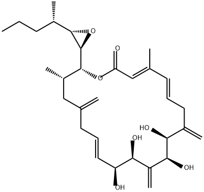 (3E,5E,9S,10S,12S,13S,14E,19S,20R)-4,19-Dimethyl-20-[(2R,3S)-3-[(1S)-1-methylbutyl]oxiranyl]-9,10,12,13-tetrahydroxy-8,11,17-tri(methylene)oxacycloicosa-3,5,14-triene-2-one Structure