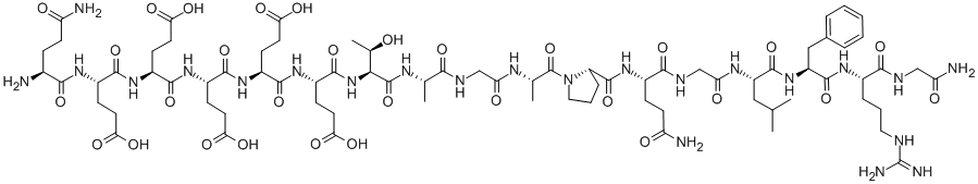 GLU-GLU-GLU-GLU-GLU-MET-ALA-VAL-VAL-PRO-GLN-GLY-LEU-PHE-ARG-GLY-NH2: EEEEEMAVVPQGLFRG-NH2, 106507-61-3, 结构式