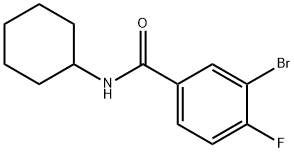 N-シクロヘキシル3-ブロモ-4-フルオロベンズアミド 化学構造式
