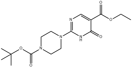 2-(4-(TERT-ブチルトキシカルボニル)ピペラジン-1-イル)-4-ヒドロキシピリミジン-5-カルボン酸エチル 化学構造式