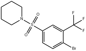 1-(4-Bromo-3-(trifluoromethyl)phenylsulfonyl)piperidine Structure