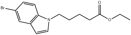 5-(5-ブロモ-1H-インドール-1-イル)ペンタン酸エチル 化学構造式