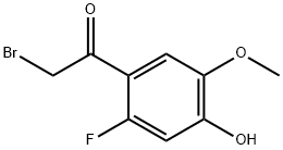 2-Fluoro-4-hydroxy-5-methoxyphenacylbromide Struktur