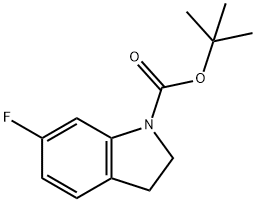 1H-Indole-1-carboxylic acid, 6-fluoro-2,3-dihydro-, 1,1-diMethylethyl ester,1065183-64-3,结构式