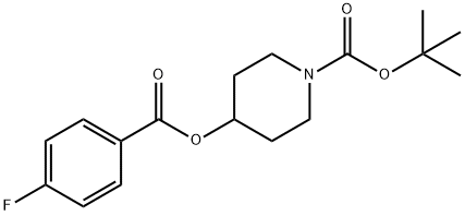 4-(4-Fluoro-benzoyloxy)-piperidine-1-carboxylic acid tert-butyl ester, 98+% C17H22FNO4, MW: 323.37 Struktur