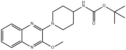 N-[1-(3-甲氧基-2-喹喔啉基)-4-哌啶基]氨基甲酸叔丁酯, 1065484-42-5, 结构式