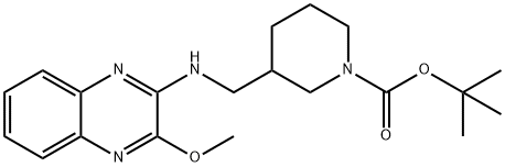 3-[(3-Methoxy-quinoxalin-2-ylaMino)-Methyl]-piperidine-1-carboxylic acid tert-butyl ester, 98+% C20H28N4O3, MW: 372.47 Structure
