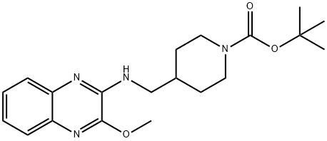4-[(3-Methoxy-quinoxalin-2-ylaMino)-Methyl]-piperidine-1-carboxylic acid tert-butyl ester, 98+% C20H28N4O3, MW: 372.47 Struktur
