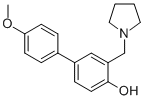 4'-Methoxy-3-(1-pyrrolidinylmethyl)-4-biphenylol Structure