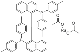 Diacetato[(S)-(-)-2,2'-bis(di-p-tolylphosphino)-1,1'-binaphthyl]ruthenium(II) Struktur